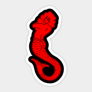 HomeSchoolTattoo Mermaid (RED) Sticker